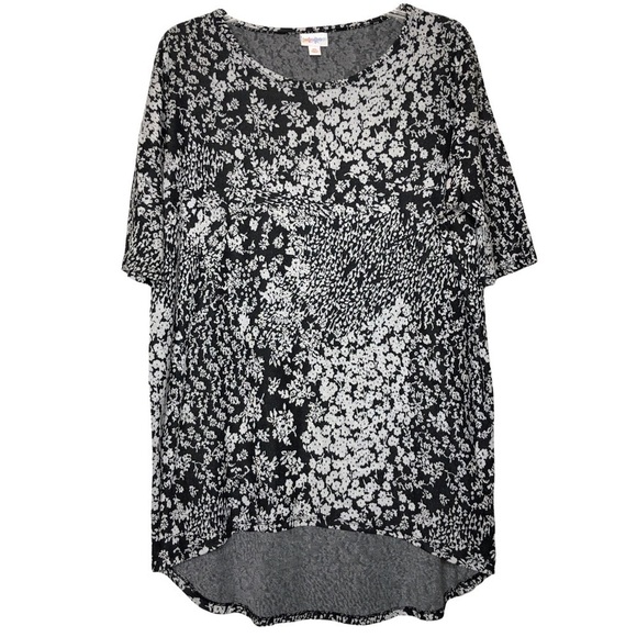 LuLaRoe Tops - New - LULAROE Irma Black & White Floral High-Low Top - Size XS X-Small